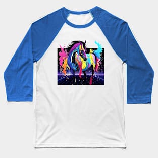 Horse painted fluorescent Baseball T-Shirt